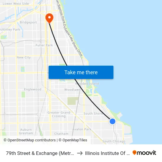 79th Street & Exchange (Metra Station) (West) to Illinois Institute Of Technology map