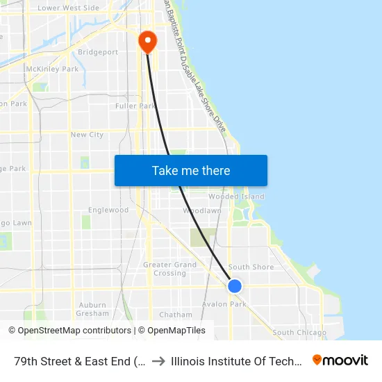 79th Street & East End (West) to Illinois Institute Of Technology map