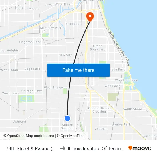 79th Street & Racine (East) to Illinois Institute Of Technology map