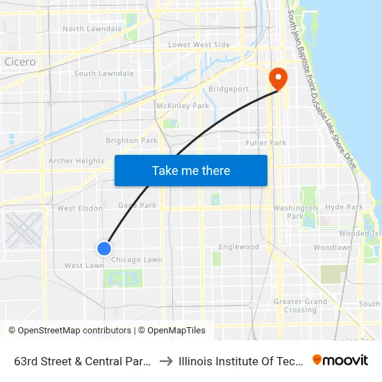 63rd Street & Central Park (West) to Illinois Institute Of Technology map