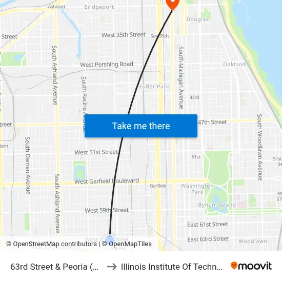 63rd Street & Peoria (East) to Illinois Institute Of Technology map