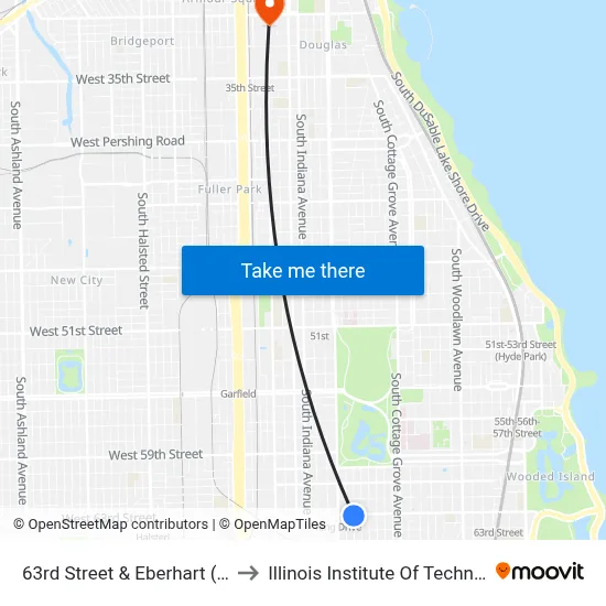 63rd Street & Eberhart (East) to Illinois Institute Of Technology map