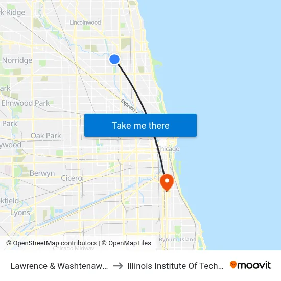 Lawrence & Washtenaw (East) to Illinois Institute Of Technology map