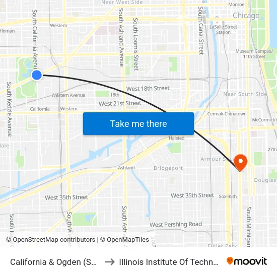 California & Ogden (South) to Illinois Institute Of Technology map
