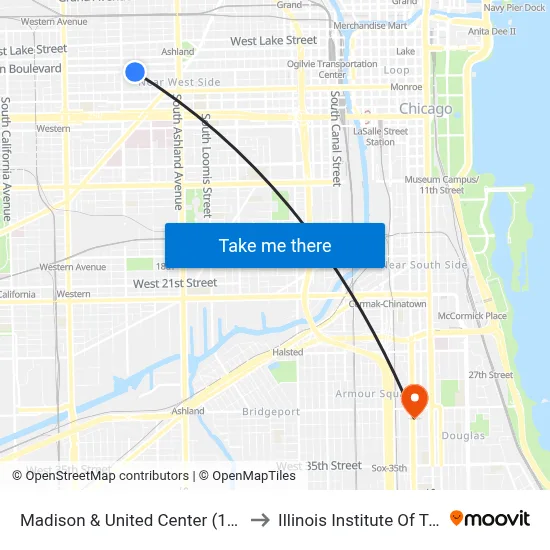 Madison & United Center (1900 W) (East) to Illinois Institute Of Technology map
