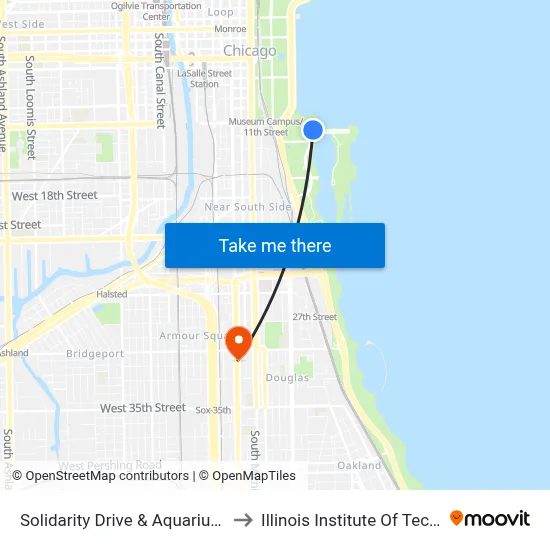 Solidarity Drive & Aquarium (West) to Illinois Institute Of Technology map