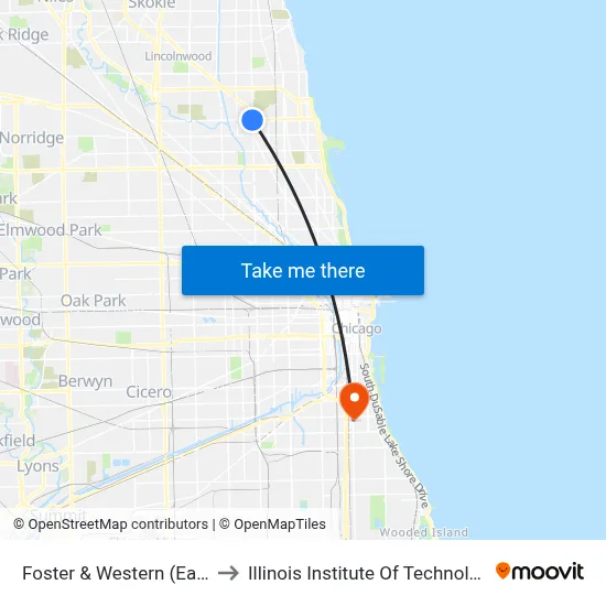 Foster & Western (East) to Illinois Institute Of Technology map
