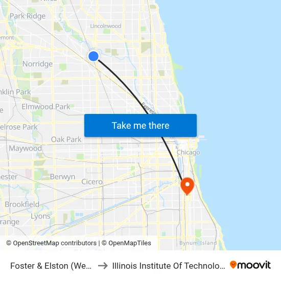 Foster & Elston (West) to Illinois Institute Of Technology map