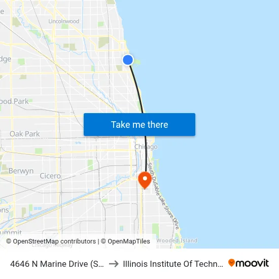 4646 N Marine Drive (South) to Illinois Institute Of Technology map