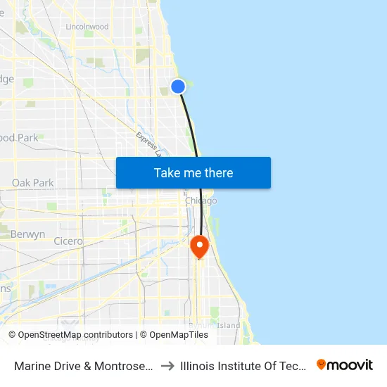 Marine Drive & Montrose (South) to Illinois Institute Of Technology map