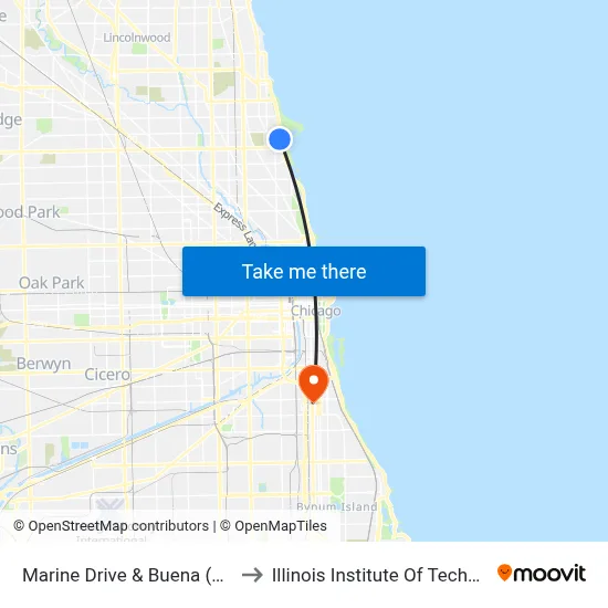 Marine Drive & Buena (South) to Illinois Institute Of Technology map