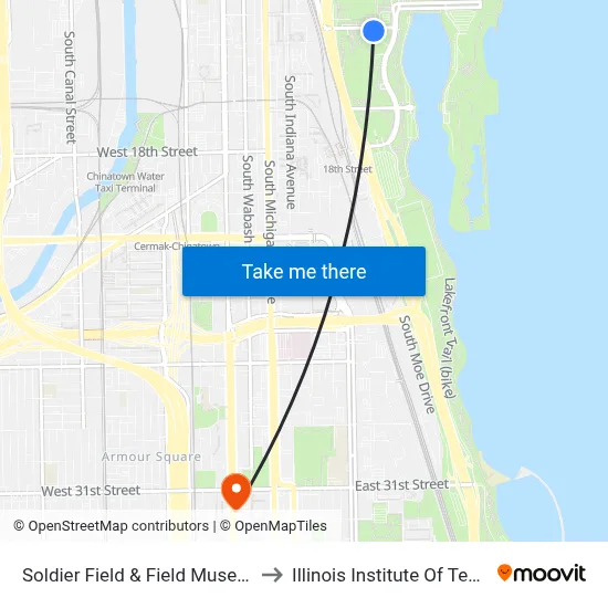 Soldier Field & Field Museum (East) to Illinois Institute Of Technology map