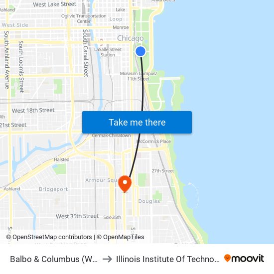 Balbo & Columbus (West) to Illinois Institute Of Technology map