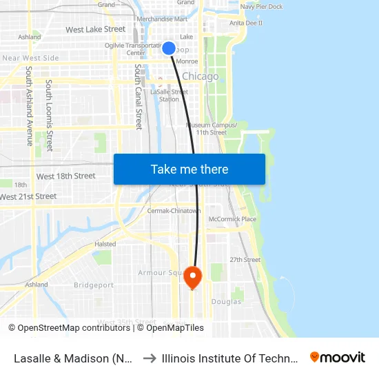 Lasalle & Madison (North) to Illinois Institute Of Technology map