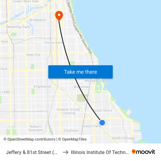 Jeffery & 81st Street (North) to Illinois Institute Of Technology map