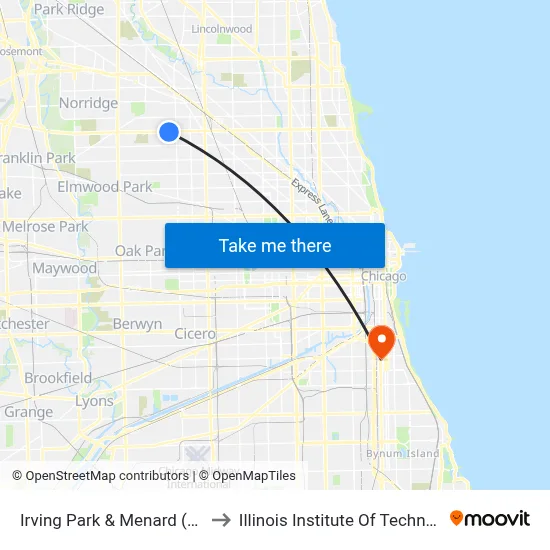 Irving Park & Menard (East) to Illinois Institute Of Technology map