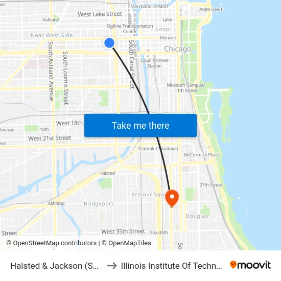 Halsted & Jackson (South) to Illinois Institute Of Technology map