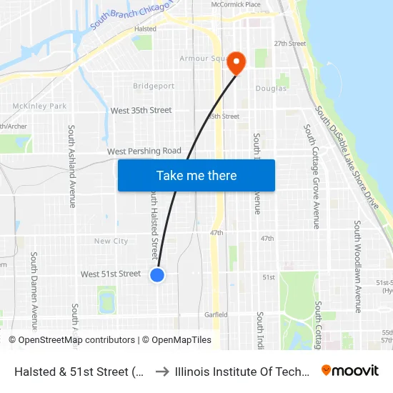 Halsted & 51st Street (North) to Illinois Institute Of Technology map