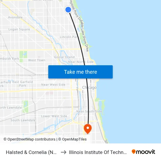 Halsted & Cornelia (North) to Illinois Institute Of Technology map