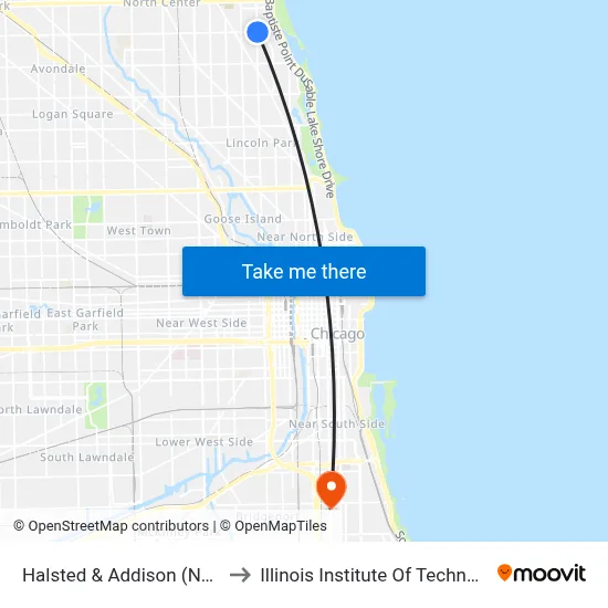 Halsted & Addison (North) to Illinois Institute Of Technology map