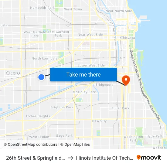 26th Street & Springfield (East) to Illinois Institute Of Technology map
