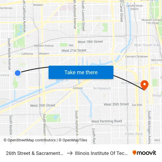 26th Street & Sacramento (East) to Illinois Institute Of Technology map