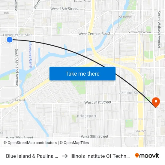 Blue Island & Paulina (Sw) to Illinois Institute Of Technology map
