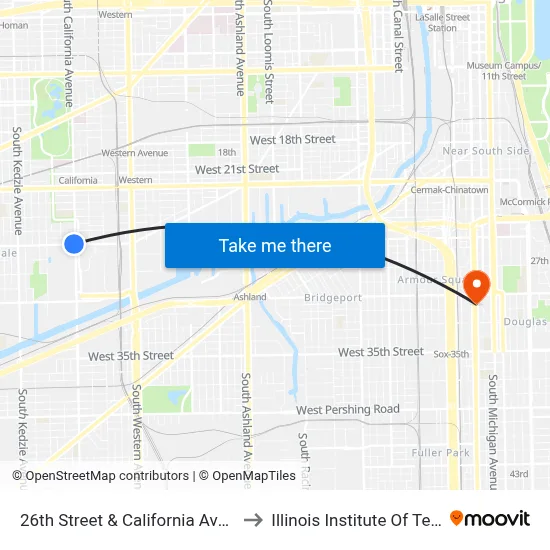 26th Street & California Avenue (West) to Illinois Institute Of Technology map