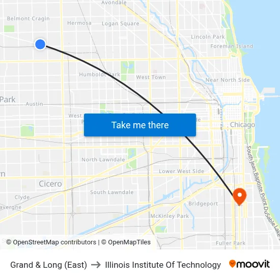 Grand & Long (East) to Illinois Institute Of Technology map