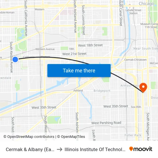 Cermak & Albany (East) to Illinois Institute Of Technology map
