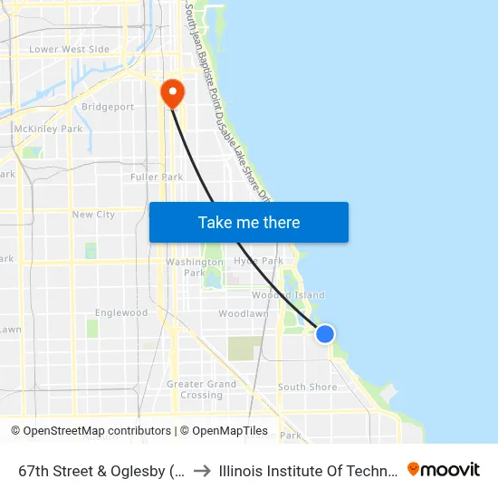 67th Street & Oglesby (East) to Illinois Institute Of Technology map