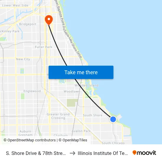 S. Shore Drive & 78th Street (South) to Illinois Institute Of Technology map