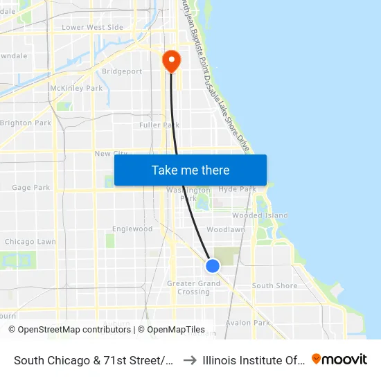 South Chicago & 71st Street/Cottage Grove (Se) to Illinois Institute Of Technology map