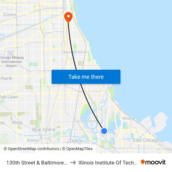 130th Street & Baltimore (East) to Illinois Institute Of Technology map