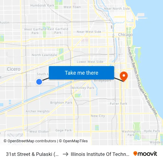 31st Street & Pulaski (East) to Illinois Institute Of Technology map