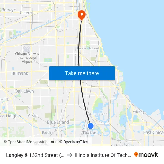 Langley & 132nd Street (North) to Illinois Institute Of Technology map