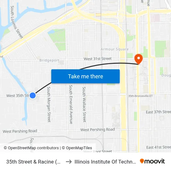 35th Street & Racine (West) to Illinois Institute Of Technology map