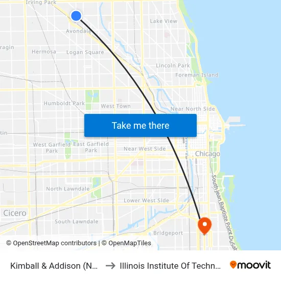 Kimball & Addison (North) to Illinois Institute Of Technology map