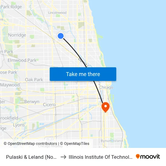 Pulaski & Leland (North) to Illinois Institute Of Technology map