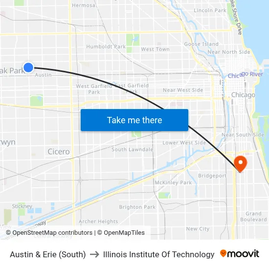 Austin & Erie (South) to Illinois Institute Of Technology map