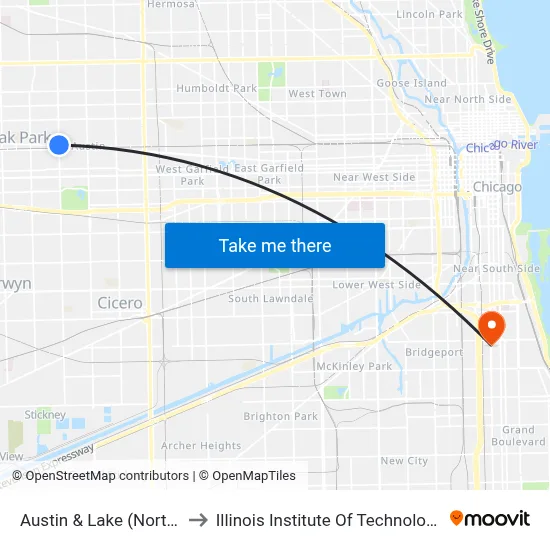 Austin & Lake (North) to Illinois Institute Of Technology map