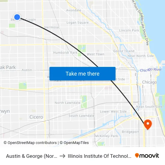 Austin & George (North) to Illinois Institute Of Technology map