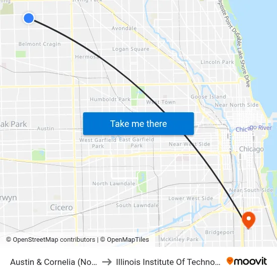 Austin & Cornelia (North) to Illinois Institute Of Technology map