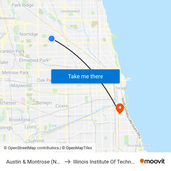 Austin & Montrose (North) to Illinois Institute Of Technology map