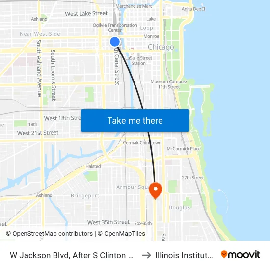 W Jackson Blvd, After S Clinton St (Across From Union Station) to Illinois Institute Of Technology map