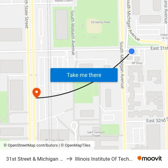 31st Street & Michigan (East) to Illinois Institute Of Technology map