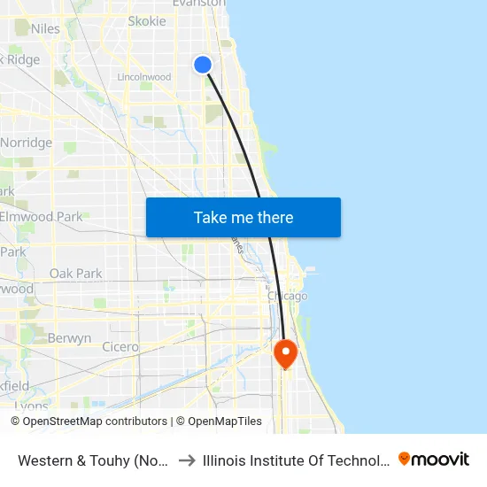 Western & Touhy (North) to Illinois Institute Of Technology map