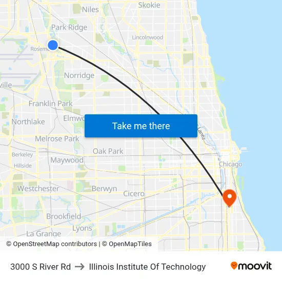 3000 S River Rd to Illinois Institute Of Technology map