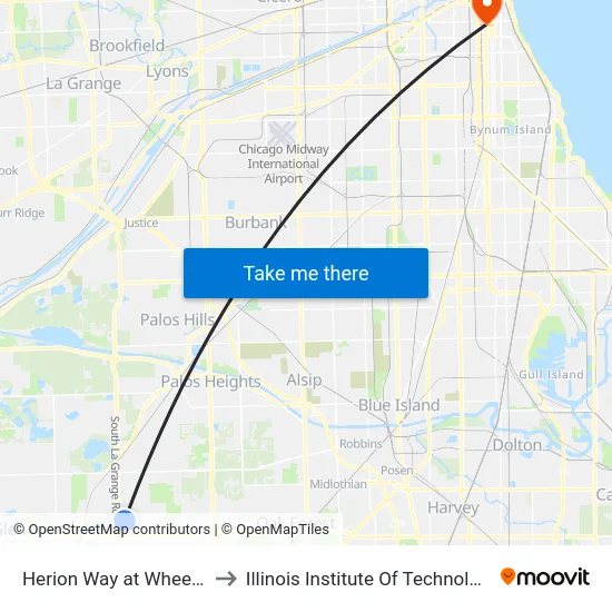 Herion Way at Wheeler to Illinois Institute Of Technology map