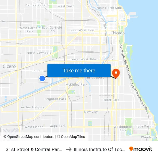 31st Street & Central Park (West) to Illinois Institute Of Technology map